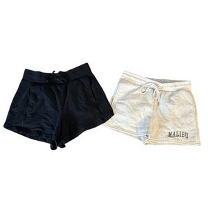 Women's Black and Gray Comfy Shorts M